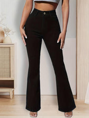Flare Jeans Slim Fit High Waist Bell Bottom Women's Denim
