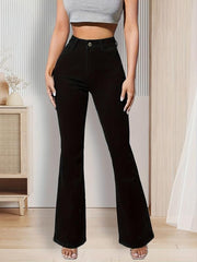 Flare Jeans Slim Fit High Waist Bell Bottom Women's Denim