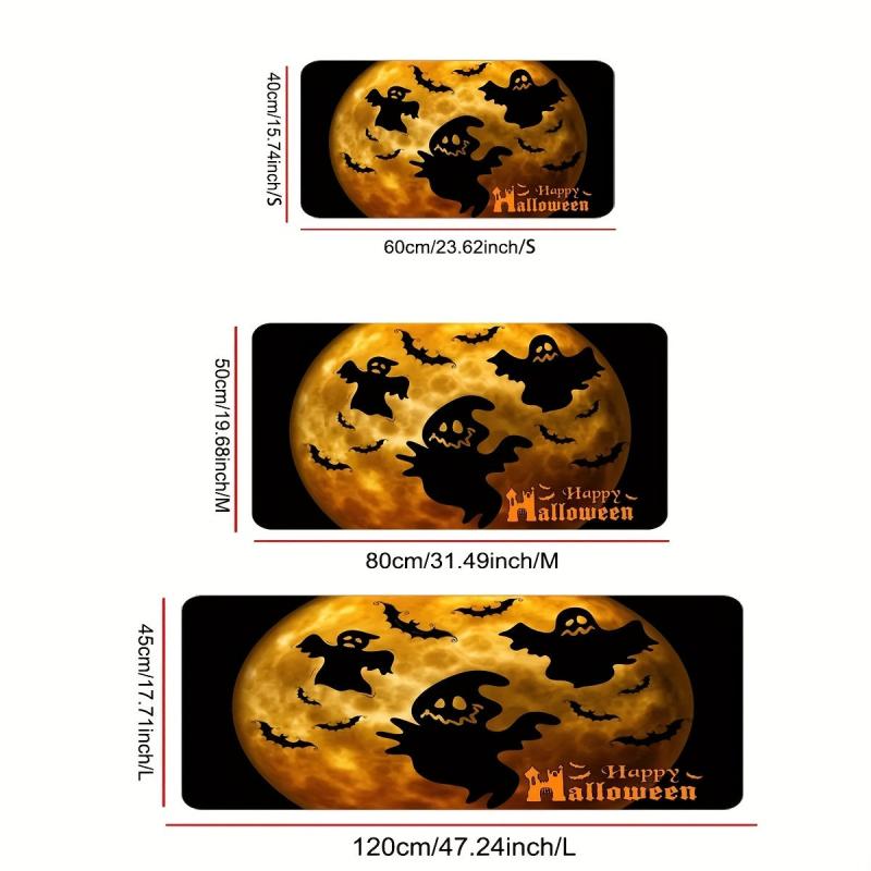 Halloween Ghost Pattern Rug Anti-Slip Absorbent Soft Carpet
