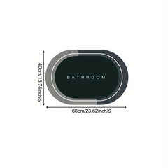 Non Slip Quick Dry Bathroom Rugs Absorbent Thin Bath Mat - Oval Shape