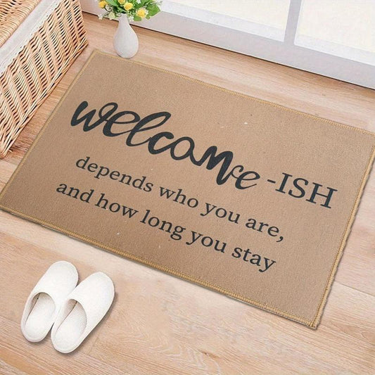 Geometric Velvet Doormat - Low Pile Indoor Outdoor Mat