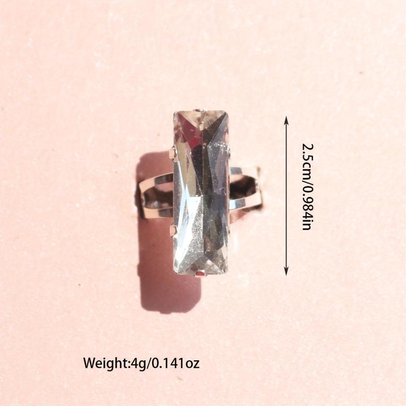 Silver Plated Rhinestone Engagement Wedding Ring for Her