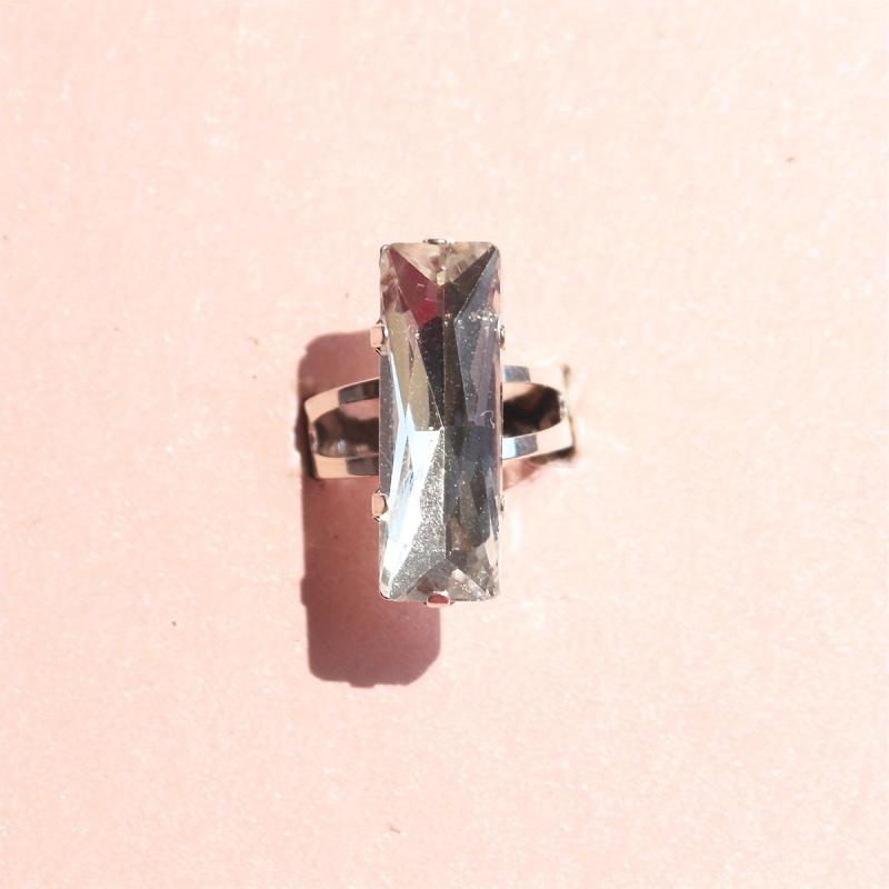 Silver Plated Rhinestone Engagement Wedding Ring for Her