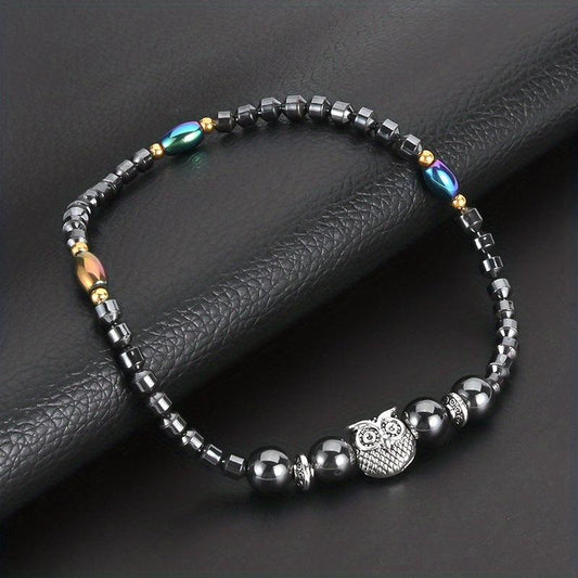Owl Beaded Anklet Bohemian Elastic Ankle Bracelet Women Yoga Jewelry