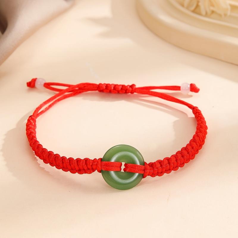 Jade Braided Bracelet Red Hand Rope Hand Jewelry Accessory