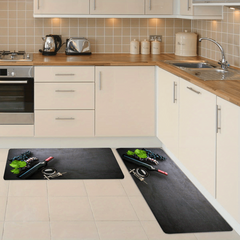 2pcs Cushioned Anti Fatigue Kitchen Rug Waterproof Non Slip Kitchen Rugs Set