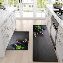 2pcs Cushioned Anti Fatigue Kitchen Rug Waterproof Non Slip Kitchen Rugs Set
