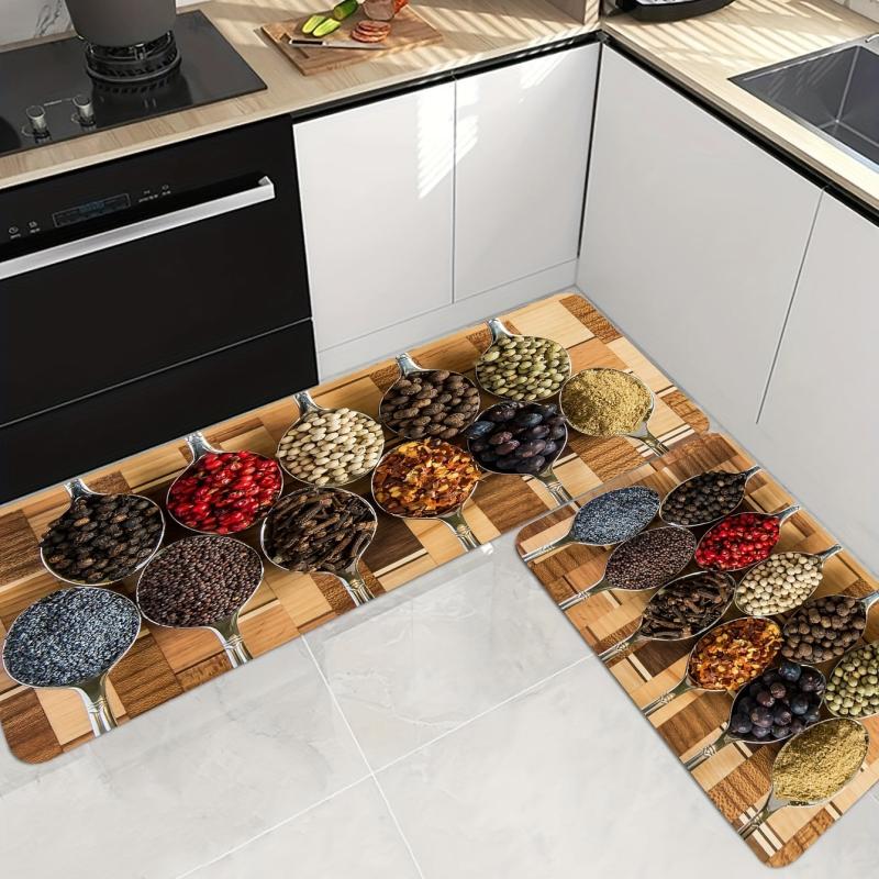 Spice Print Anti-Slip Kitchen Mat Polyester Carpet