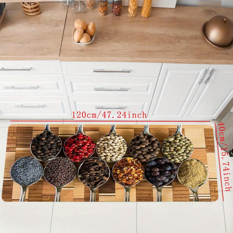 Spice Print Anti-Slip Kitchen Mat Polyester Carpet