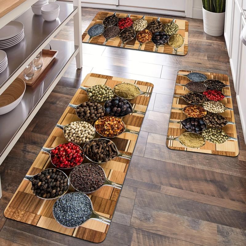 Spice Print Anti-Slip Kitchen Mat Polyester Carpet