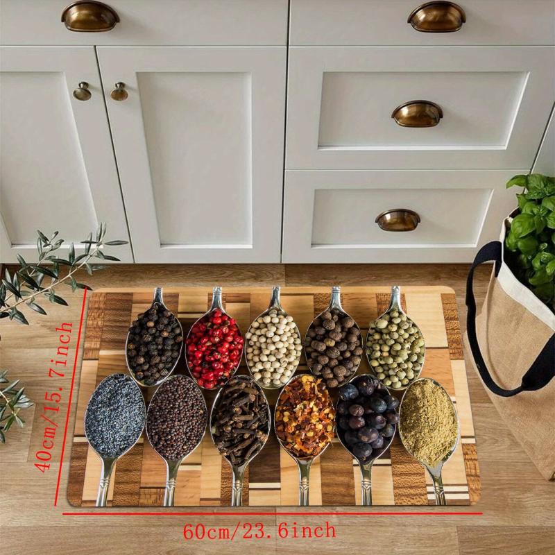 Spice Print Anti-Slip Kitchen Mat Polyester Carpet