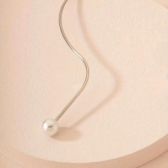 Faux Pearl Cuff Choker Clavicle Chain Necklace Jewelry