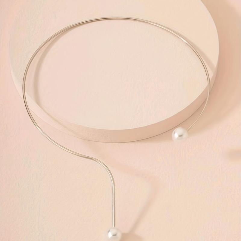Faux Pearl Cuff Choker Clavicle Chain Necklace Jewelry