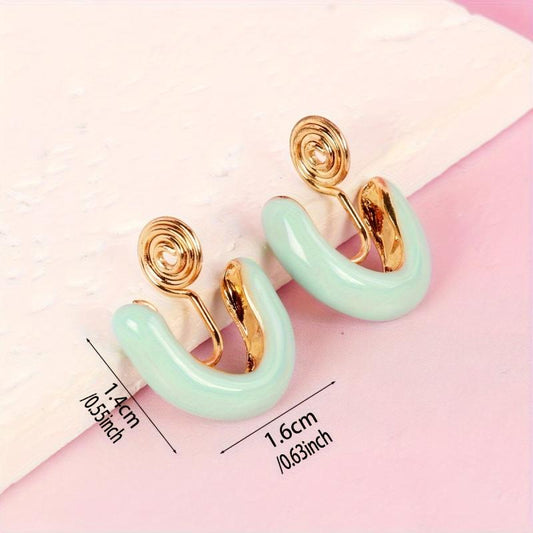 Red Bead Clip-On Earrings Vintage Style Wedding Ear Decor