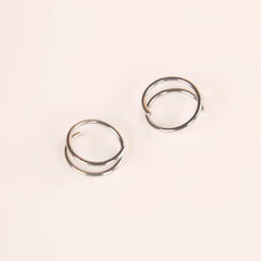 Double Round Twisted Zinc Alloy Stud Earrings Women Golden & Silver