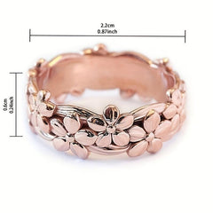 Carved Flower Band Ring for Women - Sweet Birthday Gift - Sizes Available