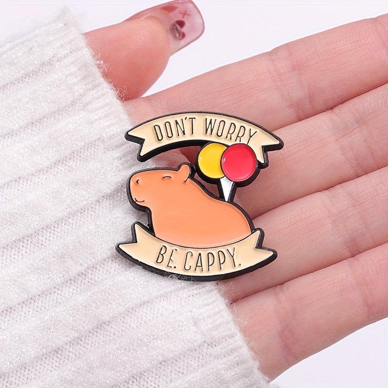 Capybara Animal Theme Pin Brooch - Cute Cartoon Phrase Jewelry