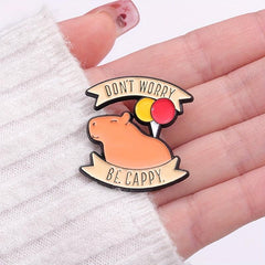 Capybara Animal Theme Pin Brooch - Cute Cartoon Phrase Jewelry