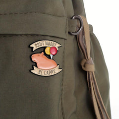 Capybara Animal Theme Pin Brooch - Cute Cartoon Phrase Jewelry