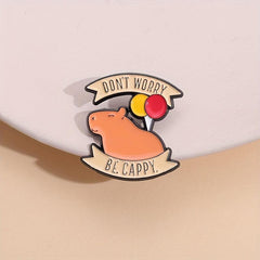 Capybara Animal Theme Pin Brooch - Cute Cartoon Phrase Jewelry