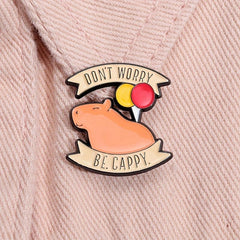 Capybara Animal Theme Pin Brooch - Cute Cartoon Phrase Jewelry