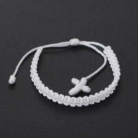 Cross Braided Women's Bracelet Rope Religious Hand Jewelry