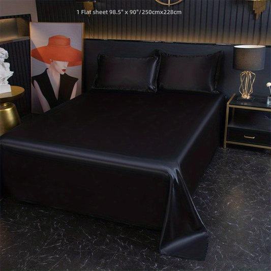 Silky Satin Flat Sheet Soft Flat Bed Sheet For Bedroom Guest Room