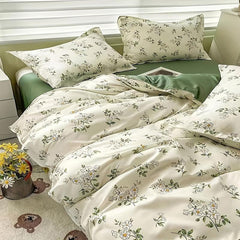 3pc Floral Print Duvet Cover Set Soft Comfortable Bedding