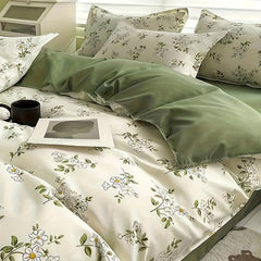 3pc Floral Print Duvet Cover Set Soft Comfortable Bedding