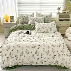 3pc Floral Print Duvet Cover Set Soft Comfortable Bedding