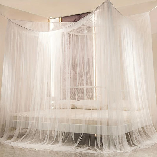 Large Mosquito Net Four Corner Bed Canopy for Bedroom Guest Room Dorm Room