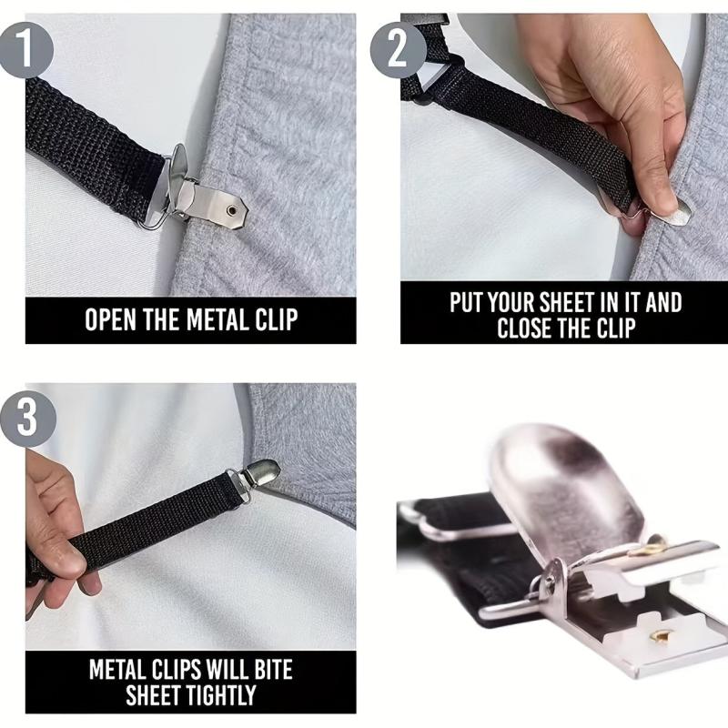 4pcs Bed Sheet Holders Adjustable Sofa Bed Sheet Clips Anti-slip Buckles