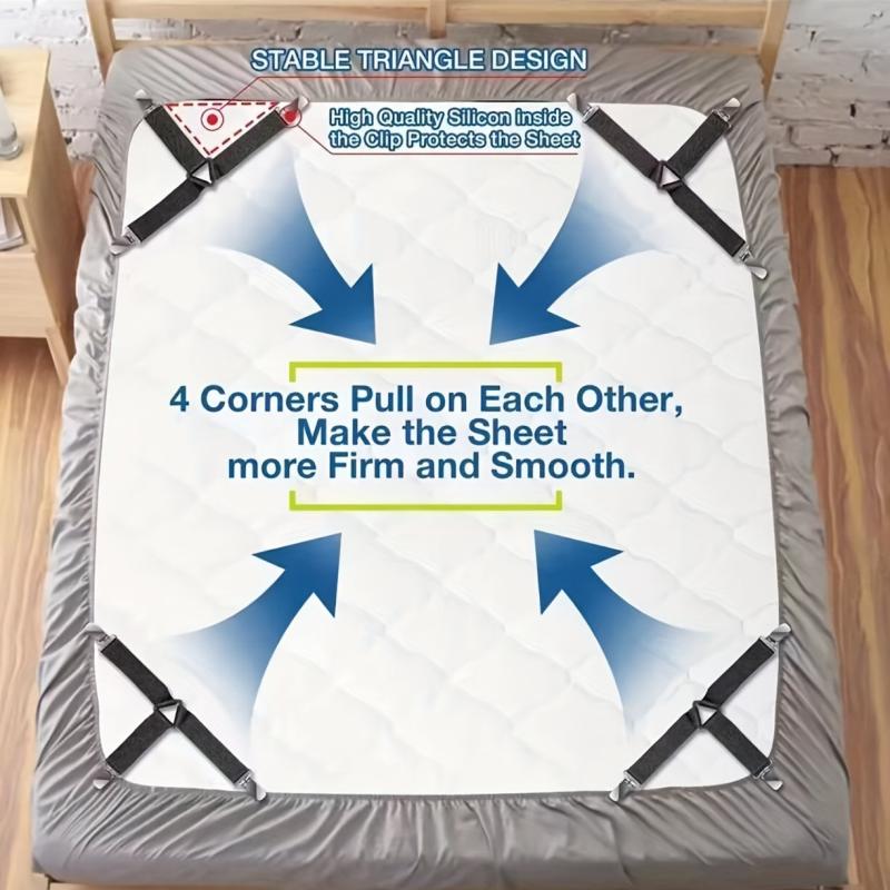 4pcs Bed Sheet Holders Adjustable Sofa Bed Sheet Clips Anti-slip Buckles