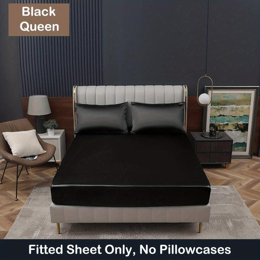 Soft Silk Satin Fitted Sheet for Bedroom Dorm Room