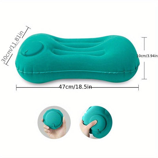 Portable Inflatable Press-Type Pillow for Travel Camping Home Work