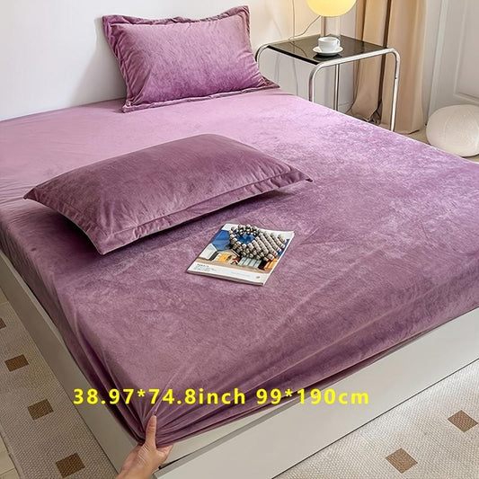 Soft Milk Velvet Fitted Sheet Warm Winter Bedding