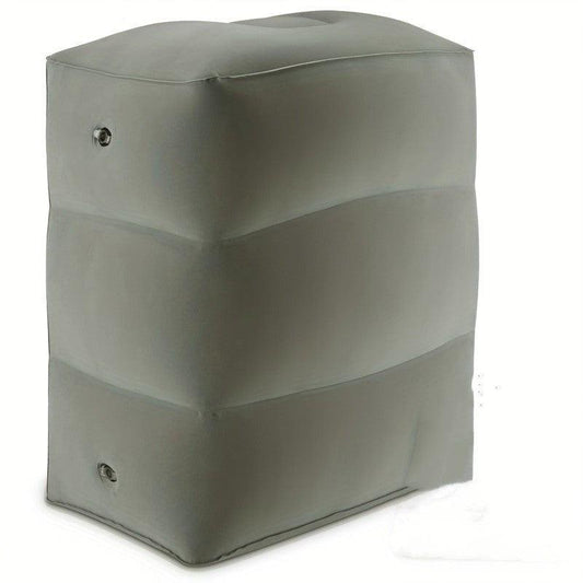 1pc Flocking PVC Inflatable Footstools - Leg Rest for Travel or Office Nap