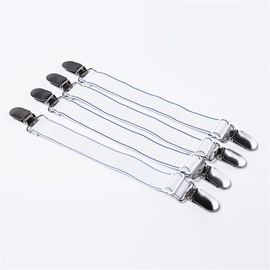 4pcs Adjustable Bed Sheet Fasteners Elastic Straps Clips