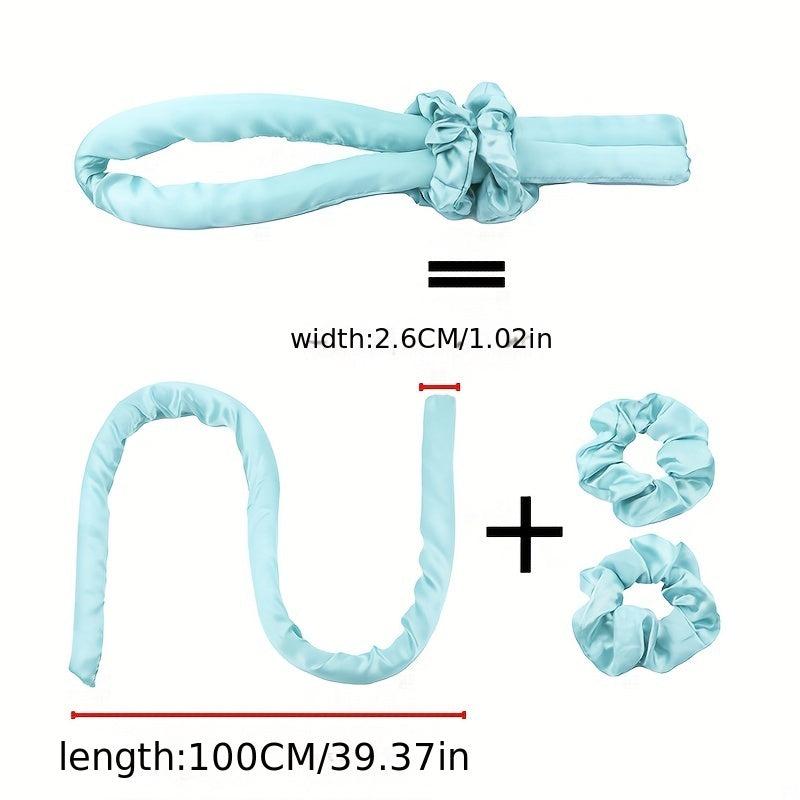 Heatless Silk Ribbon Curling Rod Hair Rollers with Hair Claw Clip