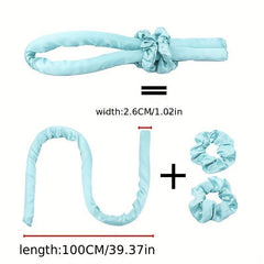 Heatless Silk Ribbon Curling Rod Hair Rollers with Hair Claw Clip