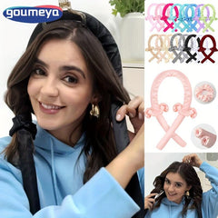 Heatless Silk Ribbon Curling Rod Hair Rollers with Hair Claw Clip