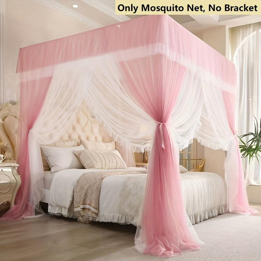 Sky Double Layer Mosquito Net Princess Style Lace Three Door King Queen Size Bed