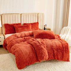 3pcs Faux Fur Velvet Duvet Cover Set Soft Warm Plush Bedding