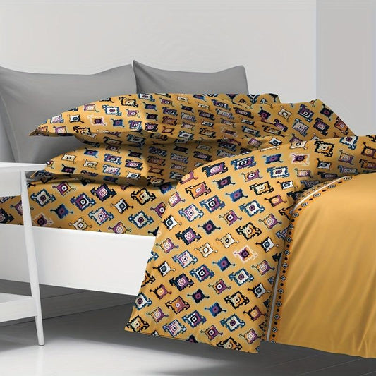 Boho Print Brushed Duvet Cover Soft Comfortable Bedroom Guest Room