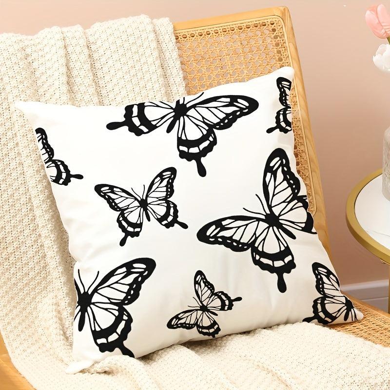 Butterfly Printed Pillowcase - Single Sided Pillow Cover