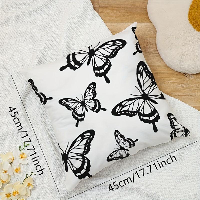 Butterfly Printed Pillowcase - Single Sided Pillow Cover