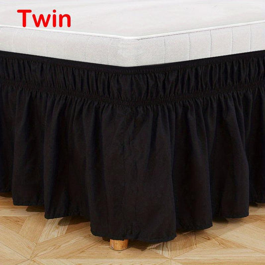 1pc Soild Bed Skirt Elastic Adjustable Bedroom Living Room Decor