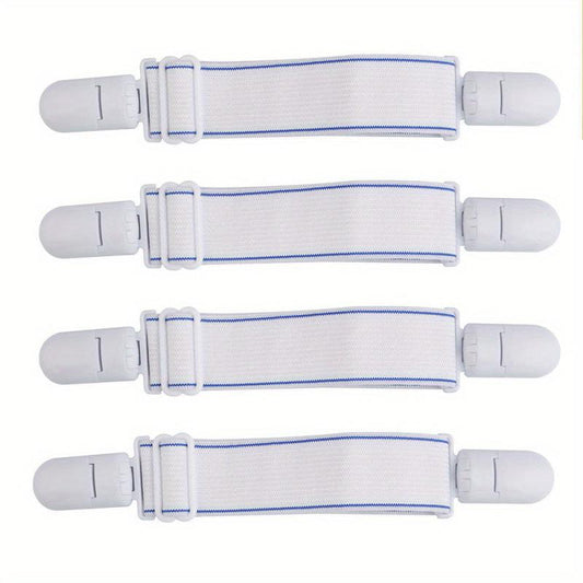 4pcs Non Slip Bed Sheet Clips Adjustable Fastener Belts for Secure Holding
