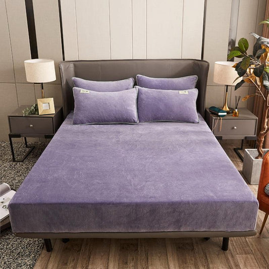 Soft Fleece Fitted Sheet for Bedroom and Hotel, Dustproof, Hypoallergenic