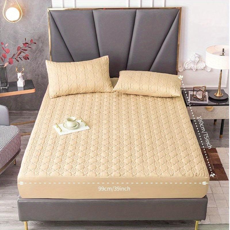 3pcs Waterproof Fitted Sheet Set Dustproof Non slip Mattress Protector